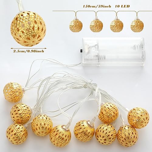 Miniatura 9 de Bencailor Guirnalda de luces para decoración de fútbol de 4.92 pies, temática deportiva, decoración de habitación, tira de luces de fútbol con 10