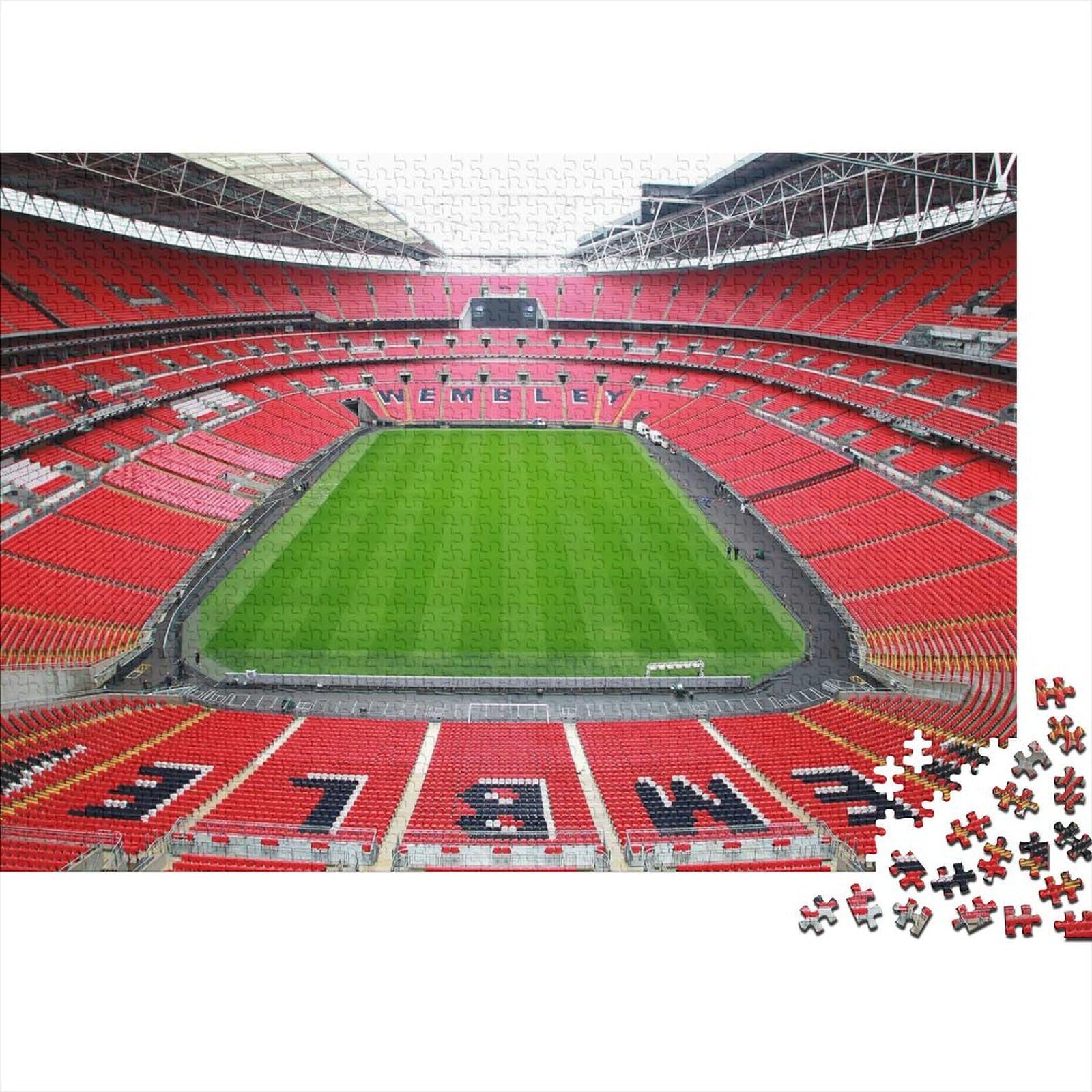 Wembley Stadium 1000 Pieces Adult Jigsaw Puzzles Football Jigsaws Challenging Game Family Challenging Educational Challenge Home Decoration for Home Decoration Gifts 1000pcs (75x50cm)