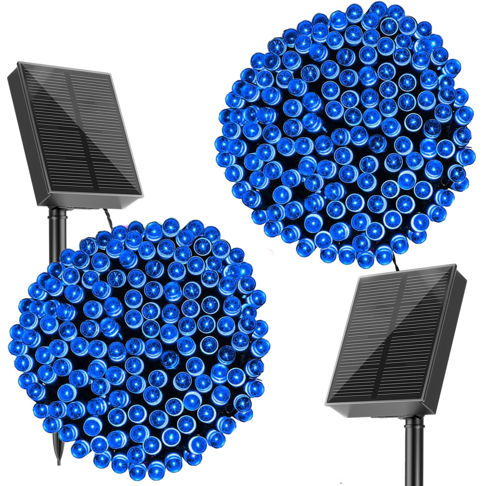 SOLARBABY 2 Guirnalda Luces Exterior Solar,20M 200LED Luces Solares Led Exterior Jardin Cadena de Luces Solares 8 Modos IP65 Luces Navidad Exterior Decoración para Exteriores Interior Fiesta-Azul
