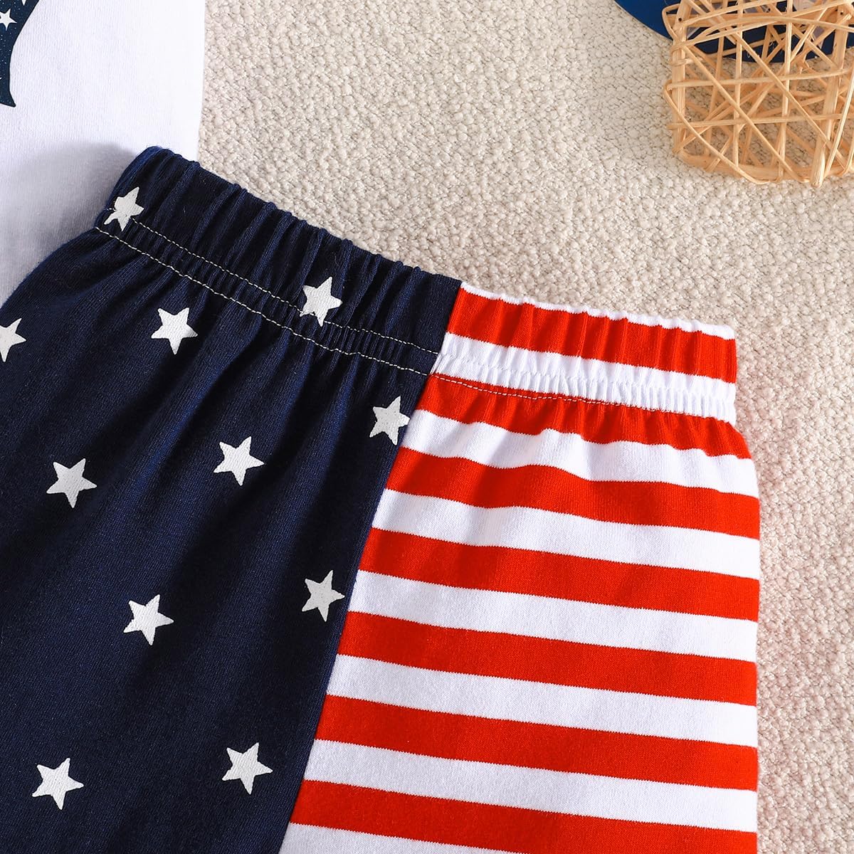 XFGLCK Baby Boy 4th of July Outfits Short Sleeve Bodysuit + Stars Stripe Short American Flag Newborn Summer Shorts Set