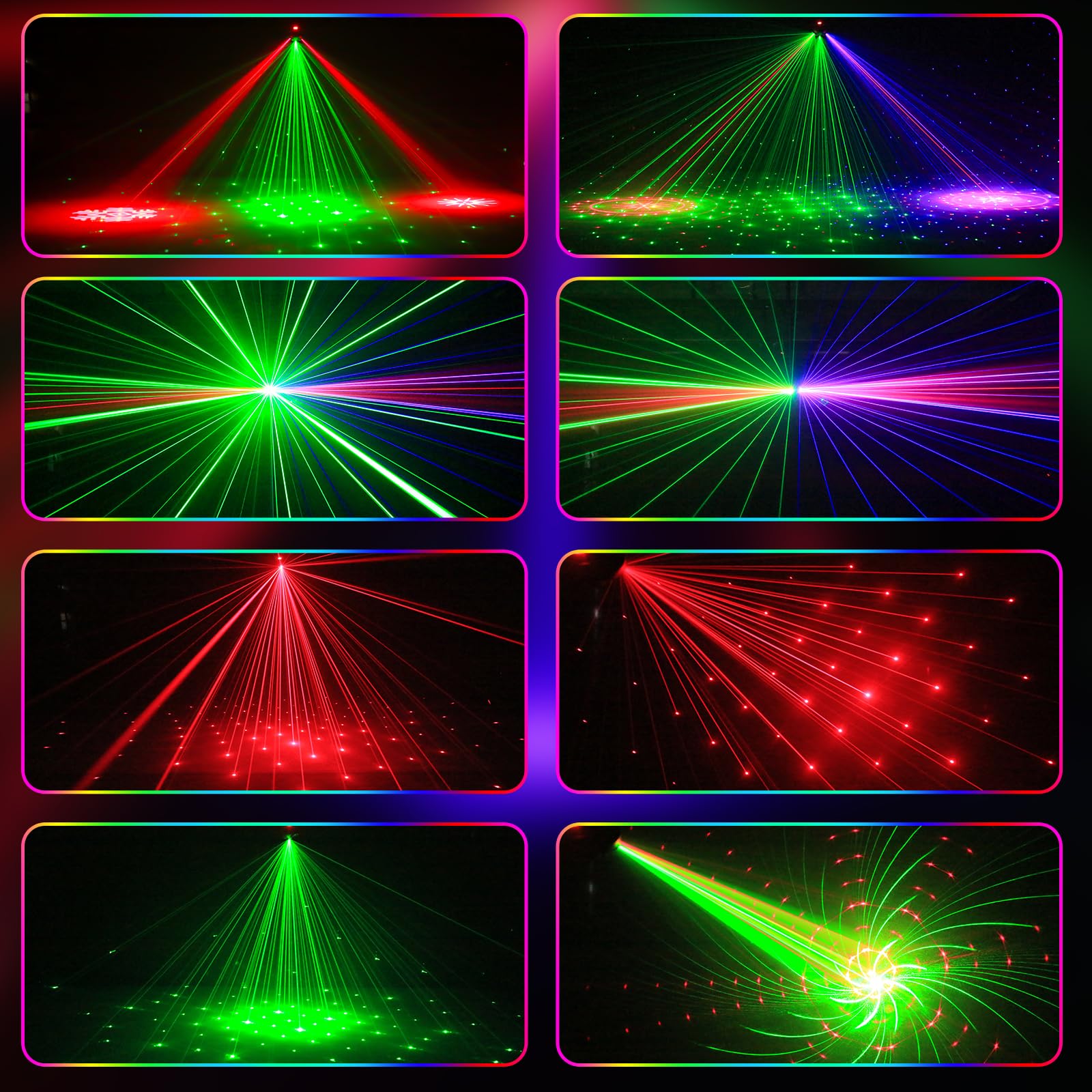 Luce da discoteca, T105 Testa mobile Proiettore effetti DMX, Luce LED RGB Proiettore DJ Controllato da musica Luci da discoteca, Per KTV Riunione di famiglia Halloween