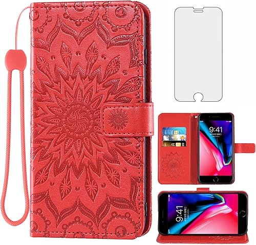 Miniatura 8 de Funda de teléfono para iPhone 7plus 8plus 78 Plus con protector de pantalla de vidrio templado, funda de cuero con tapa para tarjetero, accesorios