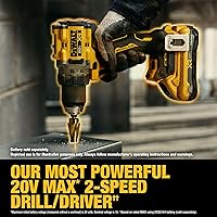 Vista 3 de DEWALT Taladro/destornillador inalámbrico de 1/2 pulgada sin escobillas MAX XR de 20 V (solo herramienta) (DCD801B)