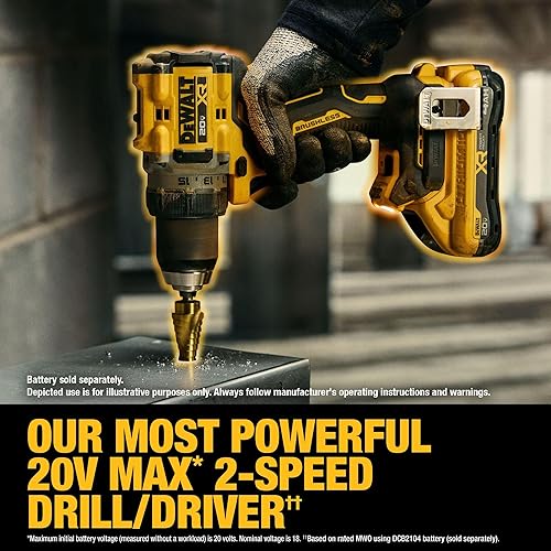 Miniatura 3 de DEWALT Taladrodestornillador inalámbrico de 12 pulgada sin escobillas MAX XR de 20 V (solo herramienta) (DCD801B)