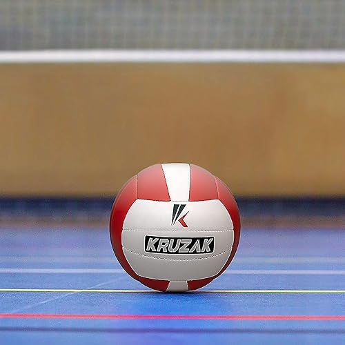 Miniatura 4 de Kruzak - Balón de voleibol cosido a mano  Pelota de playa recreativa para interiores y exteriores con bomba de aire complementaria  Niños, niñas,