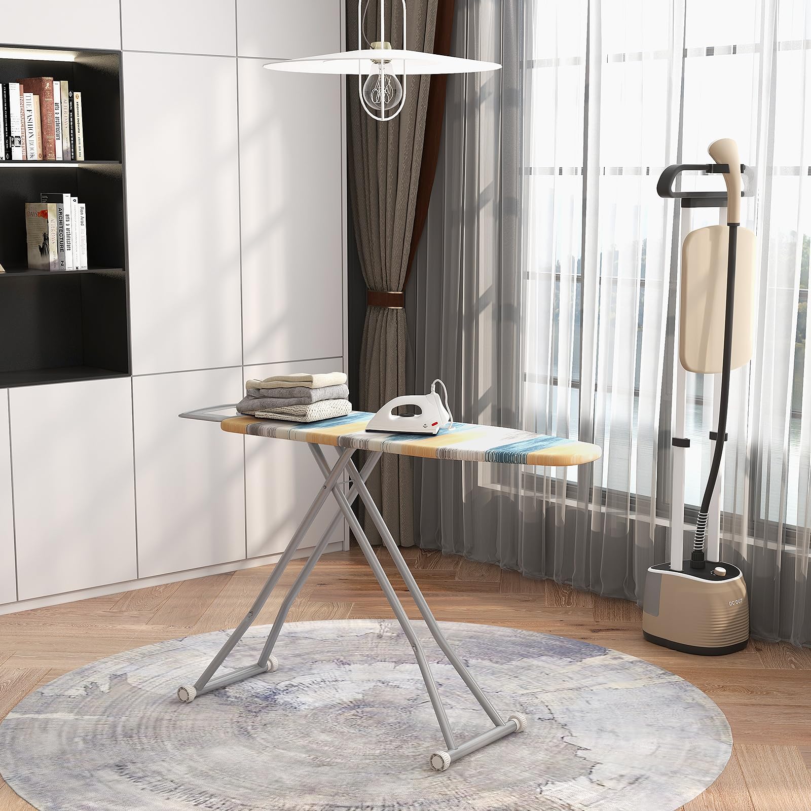 Planche à Repasser Pliable Extra Large - Hauteur Réglable et Bras Extensible