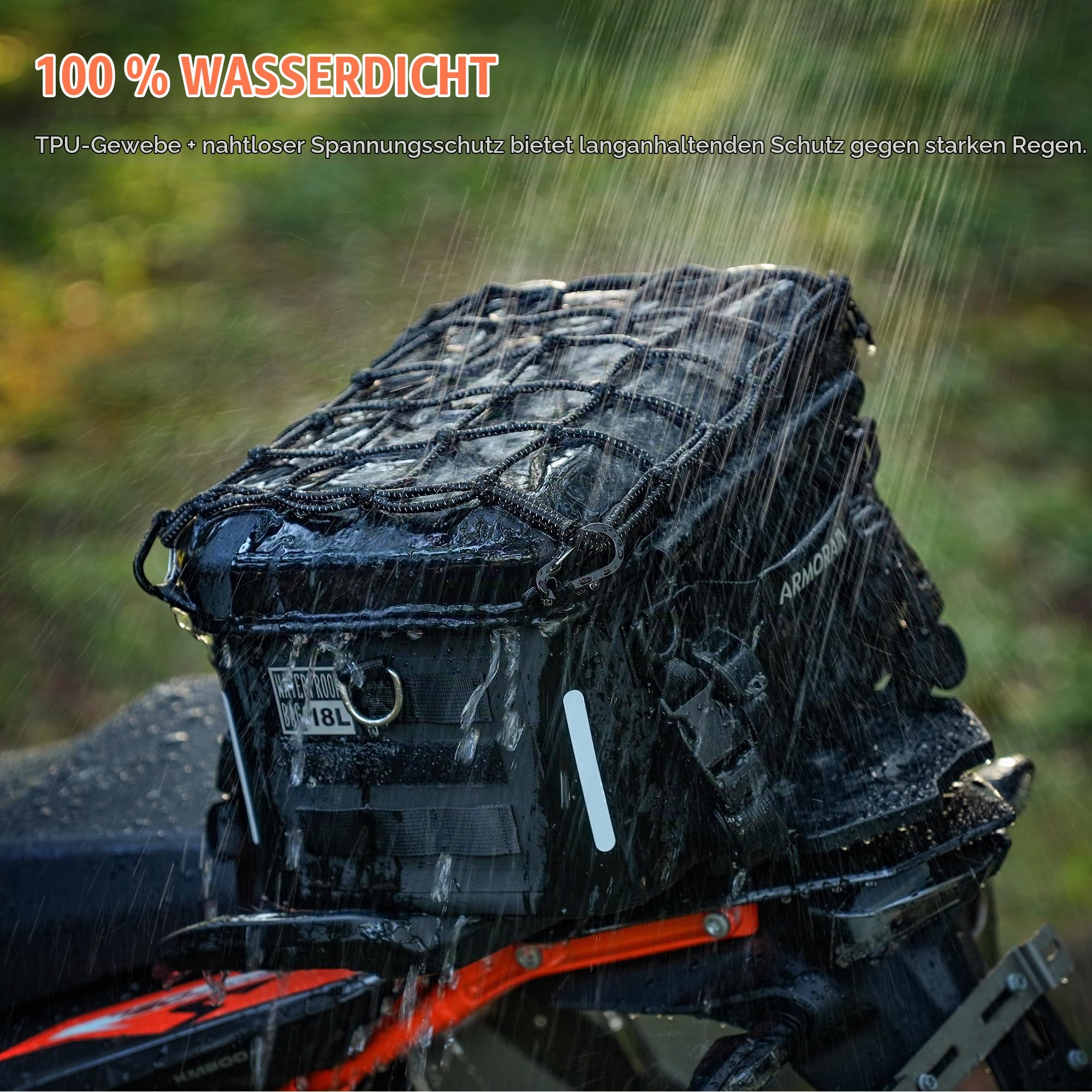 Motorrad-Hecktasche wasserdicht 18 L Gepäckträgernah Hartschalenkoffer Motorrad-Kameratasche für Radfahren Abenteuer Reisen
