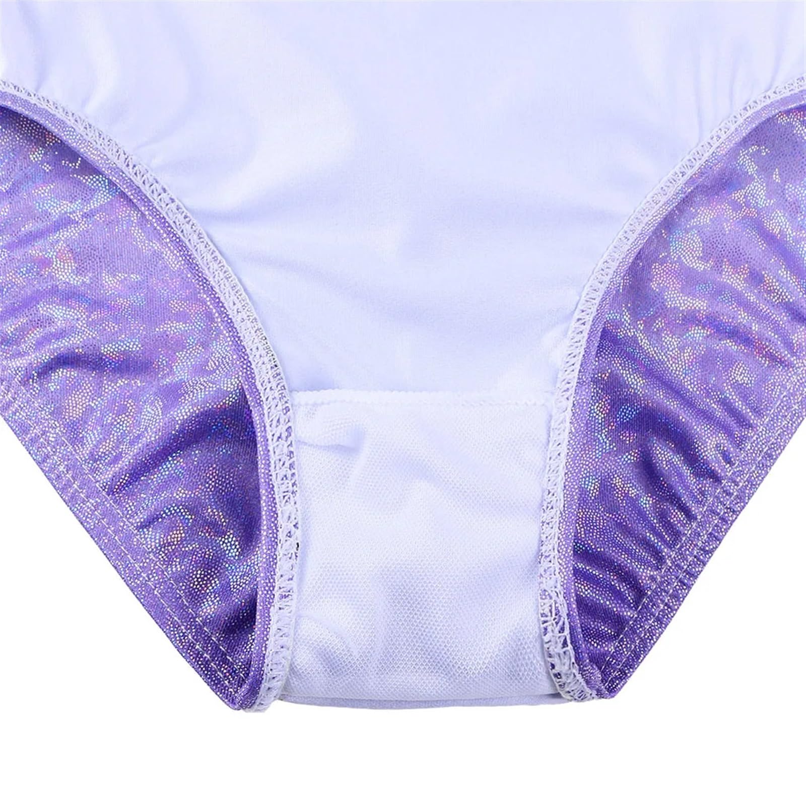Maillot Gimnasia Ritmica Leotardos de Malla de Retazos de Manga Larga for niñas, niños pequeños, Mono de Gimnasia con Diamantes, Ropa de Gimnasia for Adolescentes(B270 Lightblue,4A)