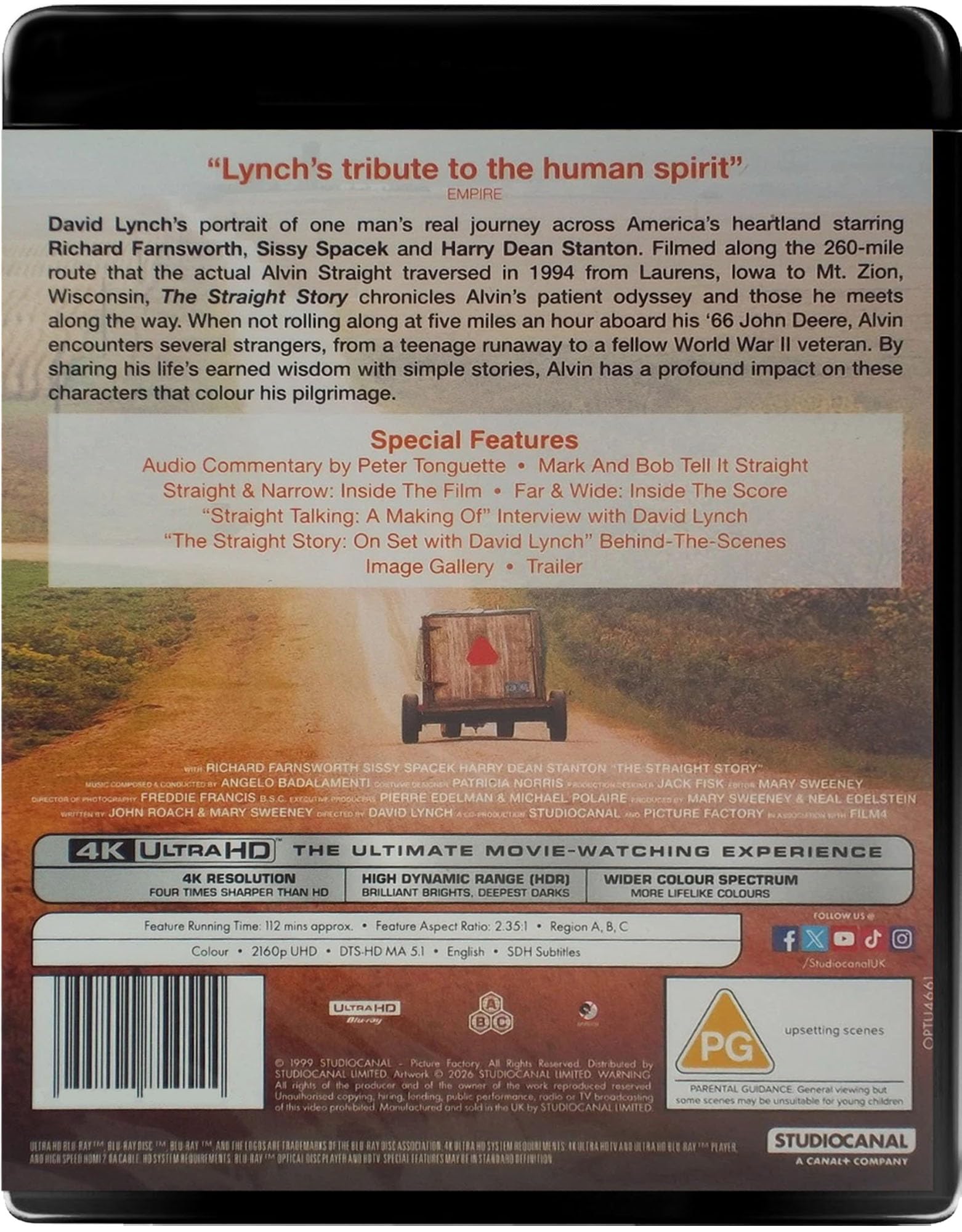The Straight Story (Special Bonus Features / 1999) [4K Ultra HD] [Region Free]