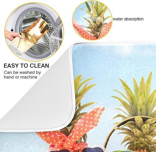 Miniatura 4 de Tapete de secado de platos de gnomo de playa pequeño para decoración de encimera de cocina, 16 x 18 pulgadas, almohadilla de vajilla de absorción