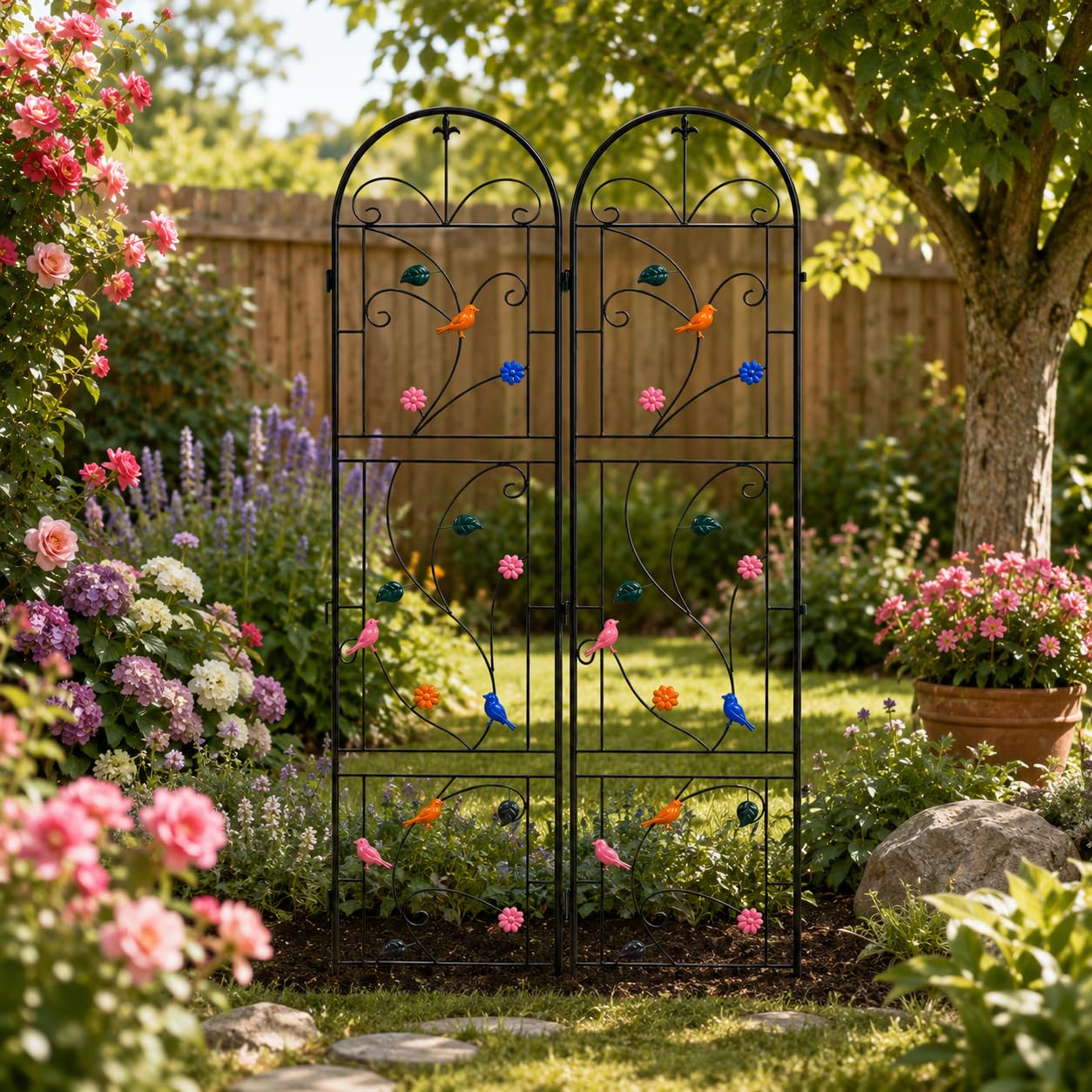 UNHO Enrejado de Jardín para Plantas Trepadoras, 2 Piezas, 97,5 x 214 cm