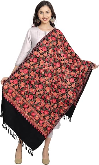 Zamour Kashmiri Embroidery Indian Shawl Stole Scarf Wrap for Wedding Parties Bridesmaid Prom
