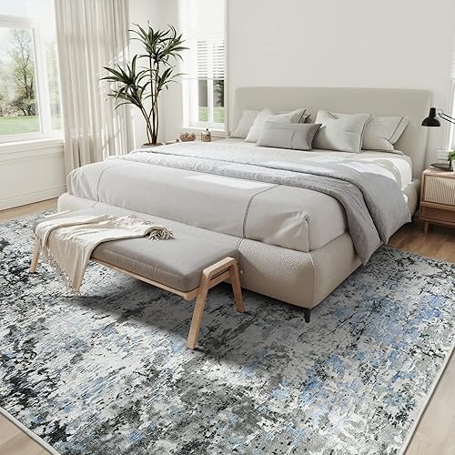 Miniatura 7 de Alfombra de 3 x 5, alfombras lavables para sala de estar, resistente a las manchas, antideslizante, alfombra de área ultrafina para entrada pequeña,