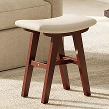 EXPERLAM 18.5" Vanity Stool, Rubberwood, Walnut