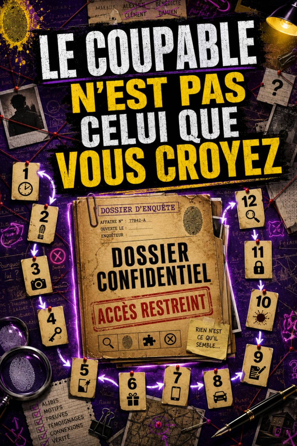 LE COUPABLE N’EST PAS CELUI QUE VOUS CROYEZ: 30 000 suspects, 25 indices et 1 seul coupable à démasquer | Livre-jeu d’enquête logique à résoudre au stylo