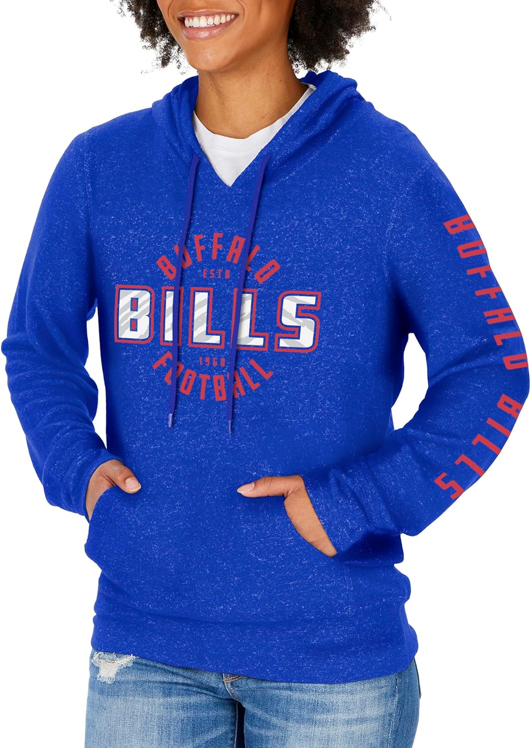 Zubaz NFL Women's Marled Soft Hoodie with Team Graphics