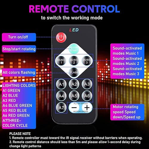 Miniatura 3 de Paquete de 6 luces de fiesta de bola de discoteca RGB, lámpara estroboscópica para DJ, 7 modos de luz de escenario activada por sonido con control