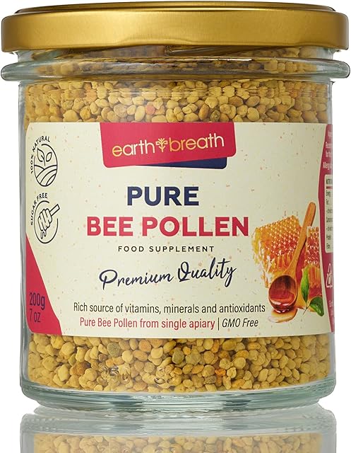 Earthbreath Bee Pollen Granules - 200gr - Pure Raw Natural - Healthy Immunity Support - Free from Any Artificial Additives