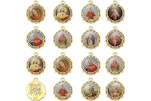 100 Pcs Medallas de la Virgen María Milagrosa Encantos Esmaltados
