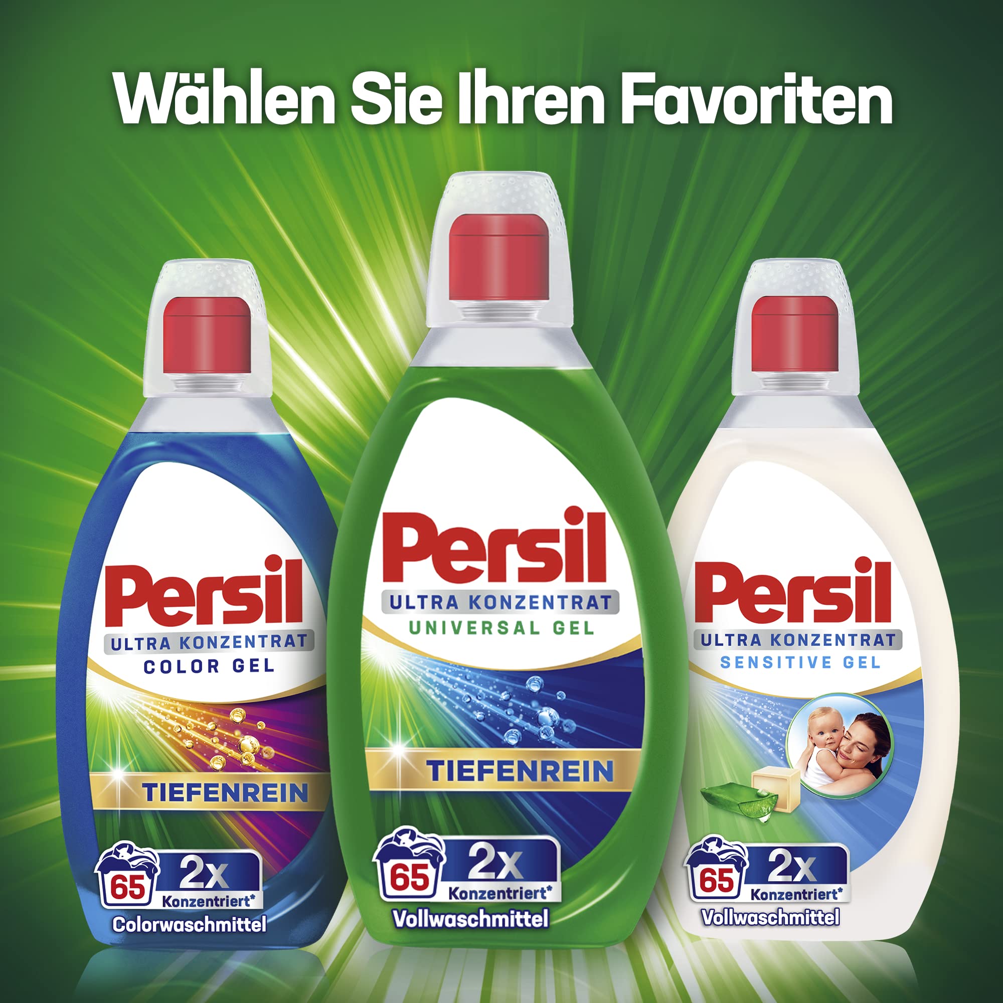 Persil Ultra koncentrat uniwersalny żel do prania 130 cykli prania (2 x 65), wysoko skoncentrowany płyn do prania z technologią Deep Rein-Plus przeciw uporczywym plamom