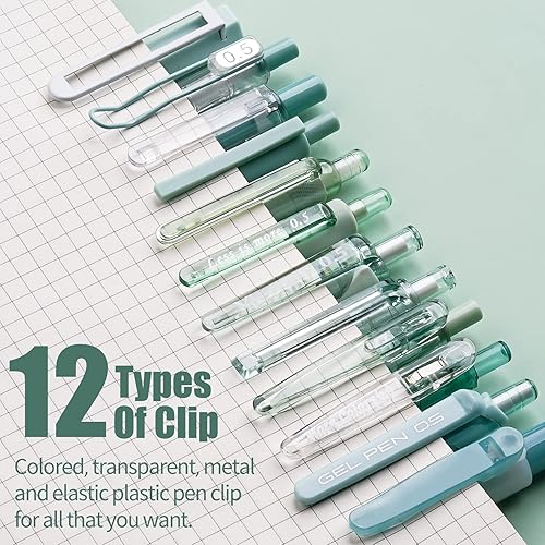 Miniatura 5 de Four Candies Forest Series - Bolígrafos de gel de tinta negra y verde, juego de marcadores y marcadores de escritura suave, suministros de oficina