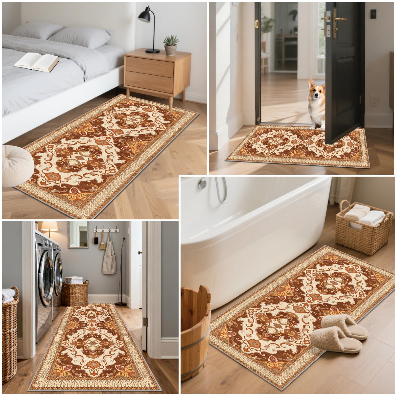 Dywan, bieżnik na korytarz, 80 x 180 cm, chodnik kuchenny | Krótkie runo antypoślizgowe z gumą zmywalne łatwe do czyszczenia, do pokoju dziecięcego salonu, towar sprzedawany na metry