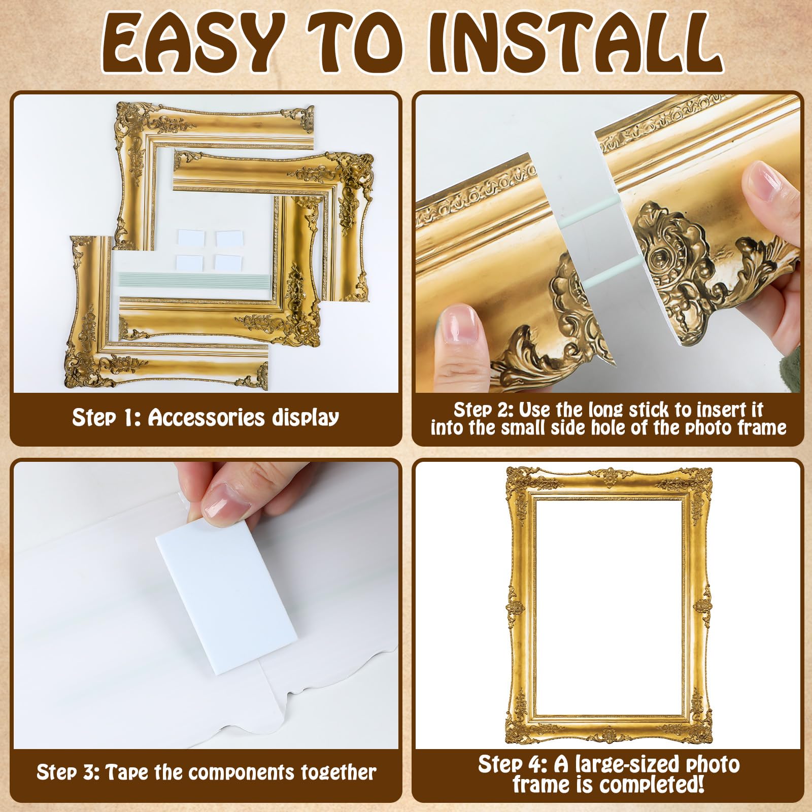 Amazon.co.jp: 大型フォトブース小道具 32 x 24インチ ゴールド 写真