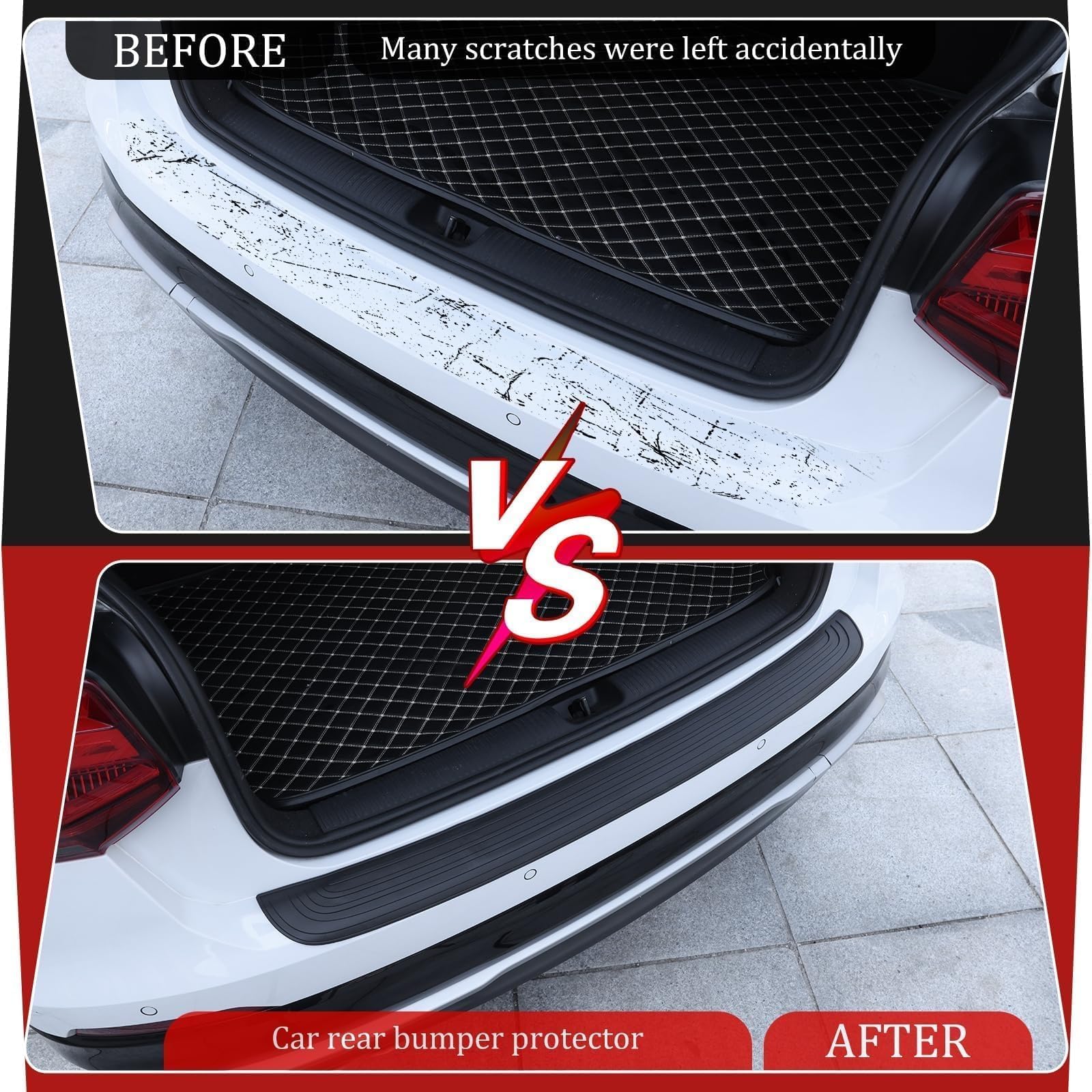 1 Pezzo Striscia Protezione Soglia Carico Bagagliaio Auto per Dacia Duster Extreme Spring, Fascia Protezione Paraurti Posteriore Copertura Bordo Baule,A