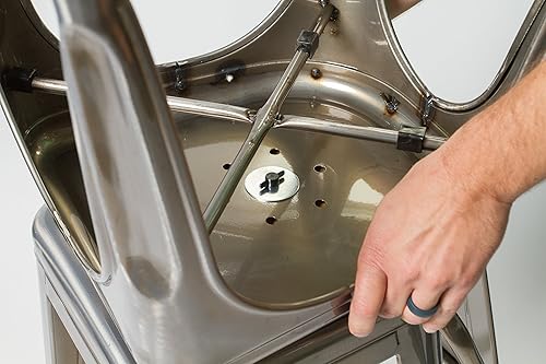 Miniatura 5 de Cojín de silla y taburete con respaldo redondeado para Tolix y otras sillas de metal (negro)