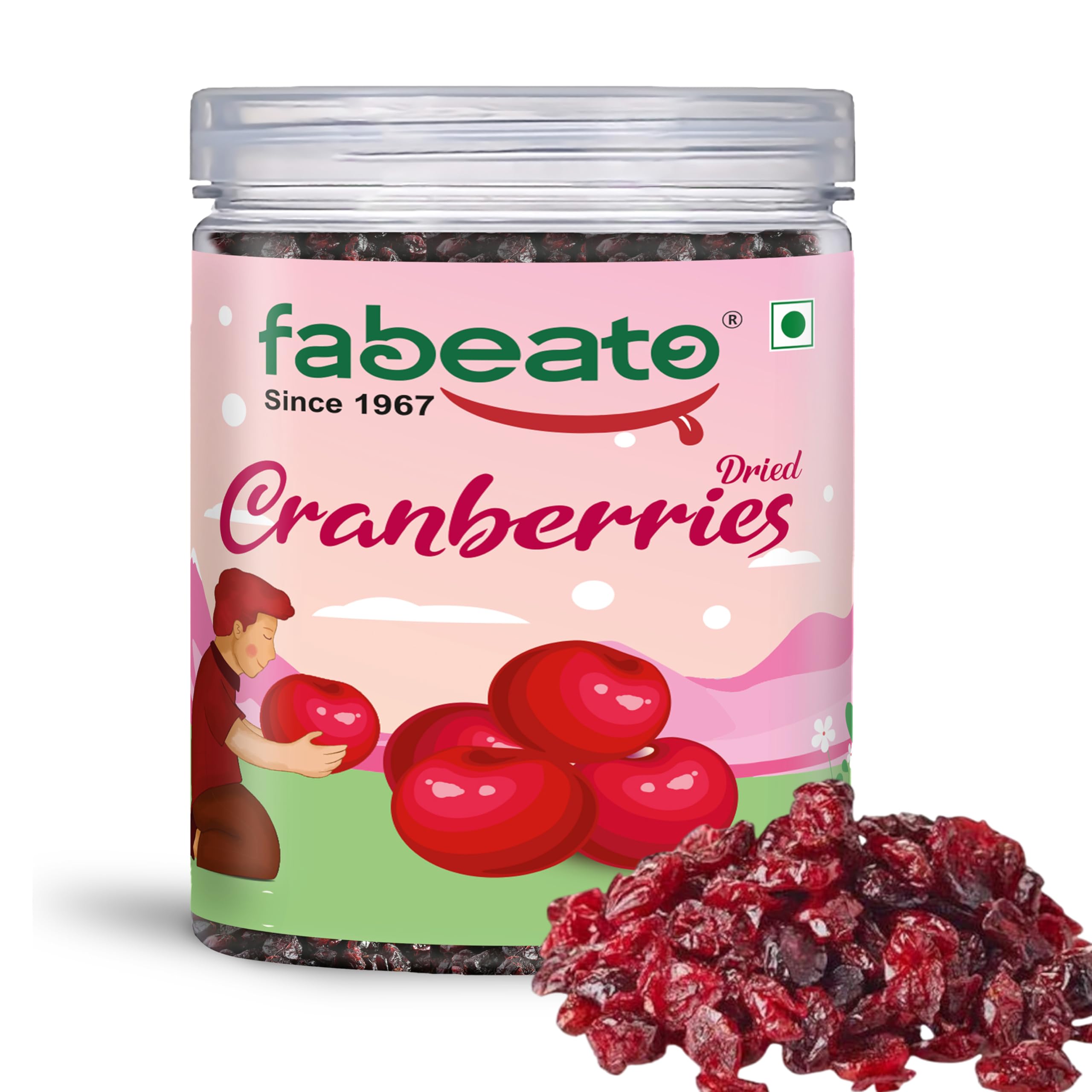 Fabeato Premium Dried Cranberries 250g - Cranberry, Healthy Snack for kids and adults - Sweet Sliced Cranberries Rich in Antioxidants & Fiber - No Preservatives