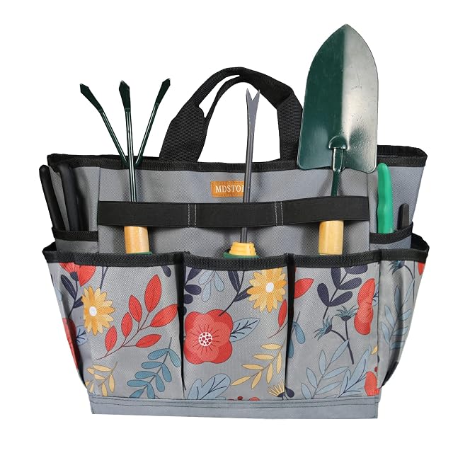 MDSTOP Garden Tool Bag Garden Tool Kit Holder Home Organizer Storage Carrier Oxford Garden Hand Tool Storage Tote