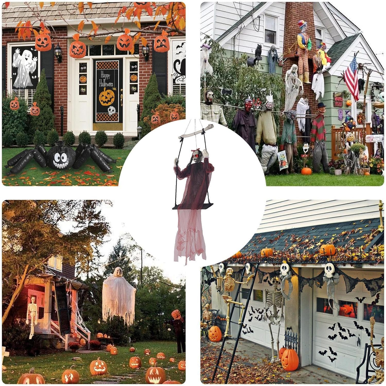 【楽天市場】【5個セット 】ハロウィン 飾り 光るおもちゃ 幽霊 飾り おばけ LED ハロウィーン 飾り付け 吊り下げ 装飾 インテリア お化け屋敷  小道具 ラキラリング ピカピカ 子供 大人 グッズ おもちゃ 景品 プレゼント 屋内 電飾 室内イルミネーション ... JIEBWCHA ハロウィンデコレーション | 怖くて鈍い揺れる幽霊 | 怖いグリムアクセサリー 光と音付き 窓 焚き火 インテリア