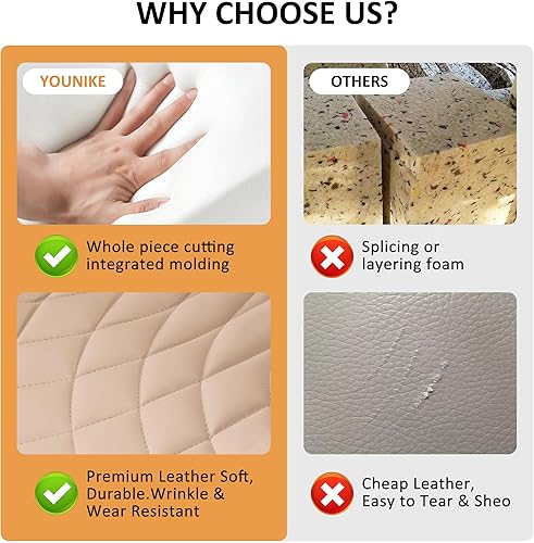 Miniatura 5 de YOUNIKE Silla de escritorio de oficina en casa con ruedas, silla de tocador sin brazos con respaldo cómoda y moderna tapizada de cuero, silla