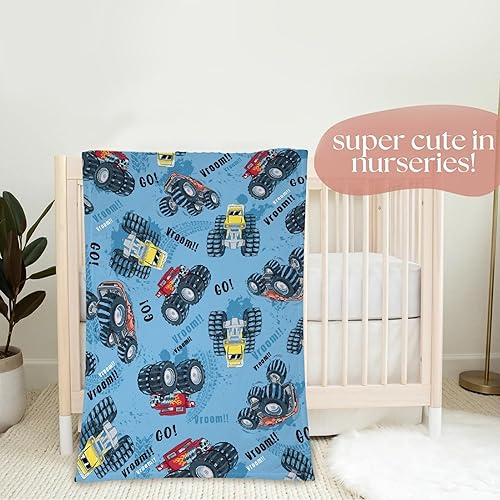 Miniatura 2 de Manta de bebé con diseño de camión, acogedora y suave, para niños, niñas, recién nacidos, regalos de cumpleaños, 40 x 30 pulgadas (niños) para