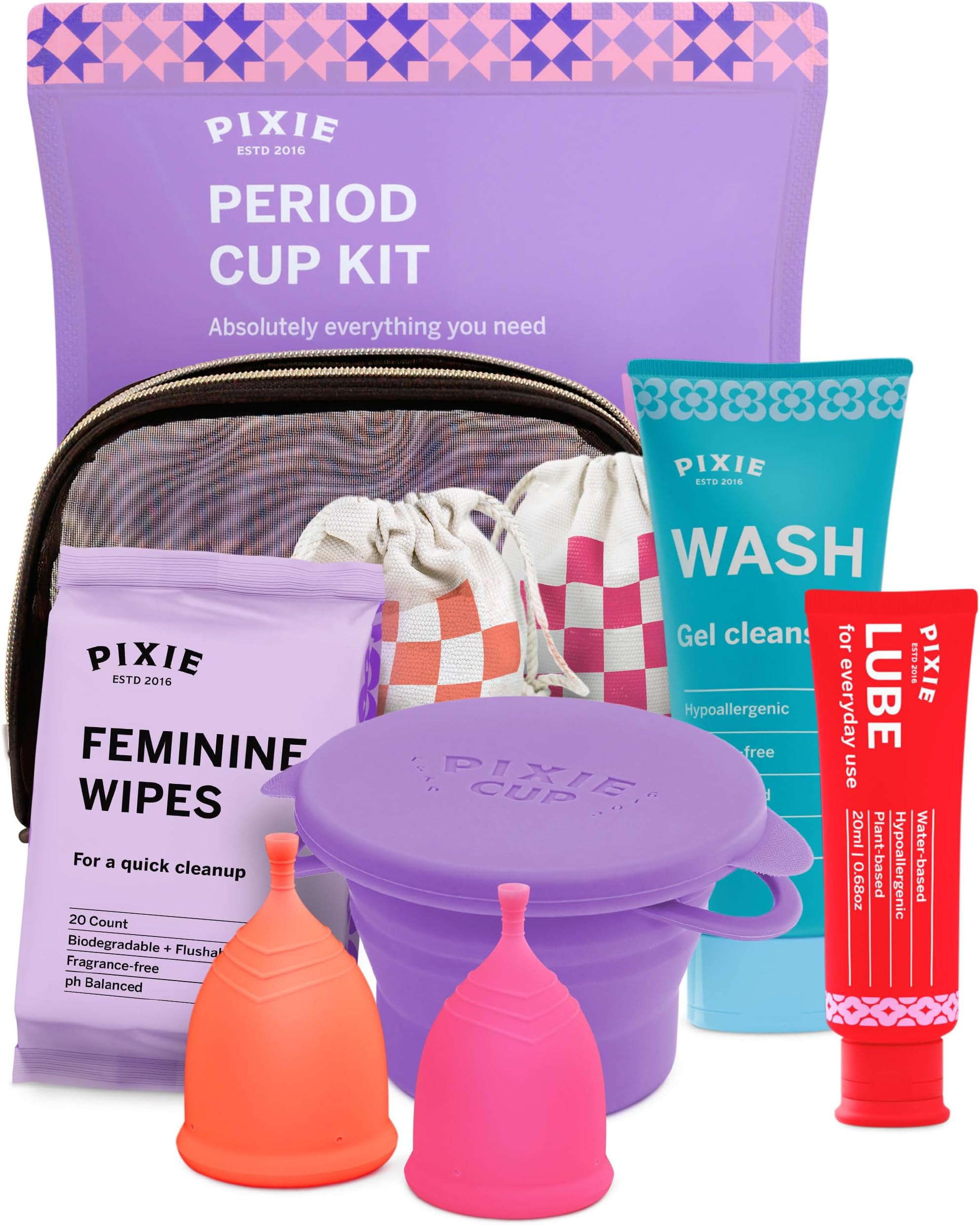 Period Kit for Girls - Menstrual Cups For Beginners - Best Removal Stem - Tampon and Pad Alternative - Every Cup Purchased One is Given to Woman in Need! - Teen Gift