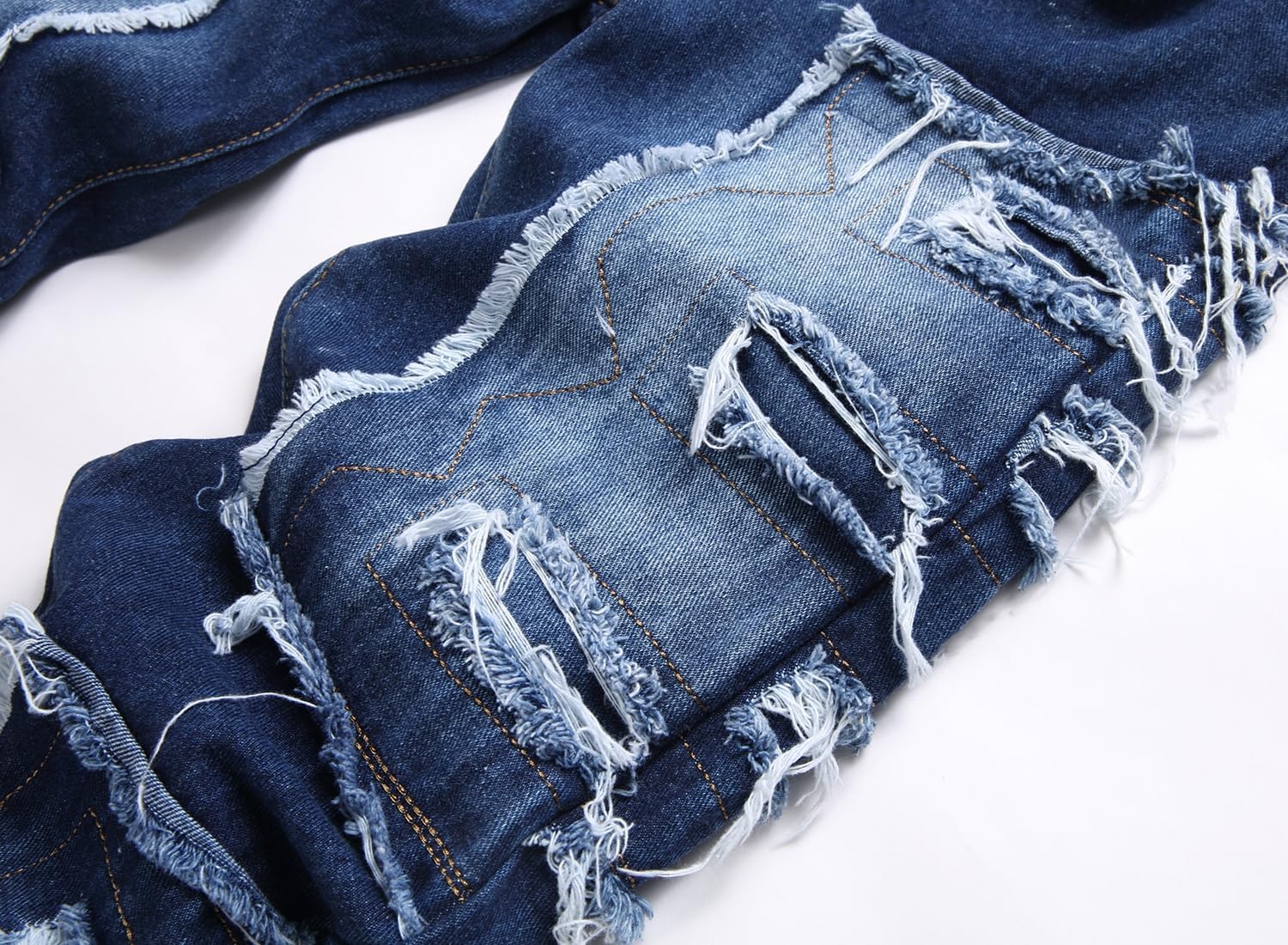 Boy's Stacked Jeans Skinny Fit Ripped Destroyed Distressed Fashion Comfy Denim Jeans Pants - Image 6