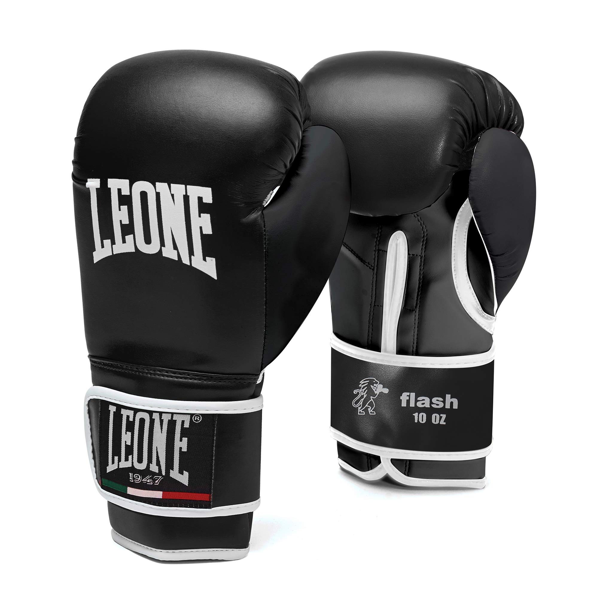 LEONE 1947 Flash Guantoni, Nero, 12 Oz & 1947 AB705 Bendaggi, Nero, 2,5 m