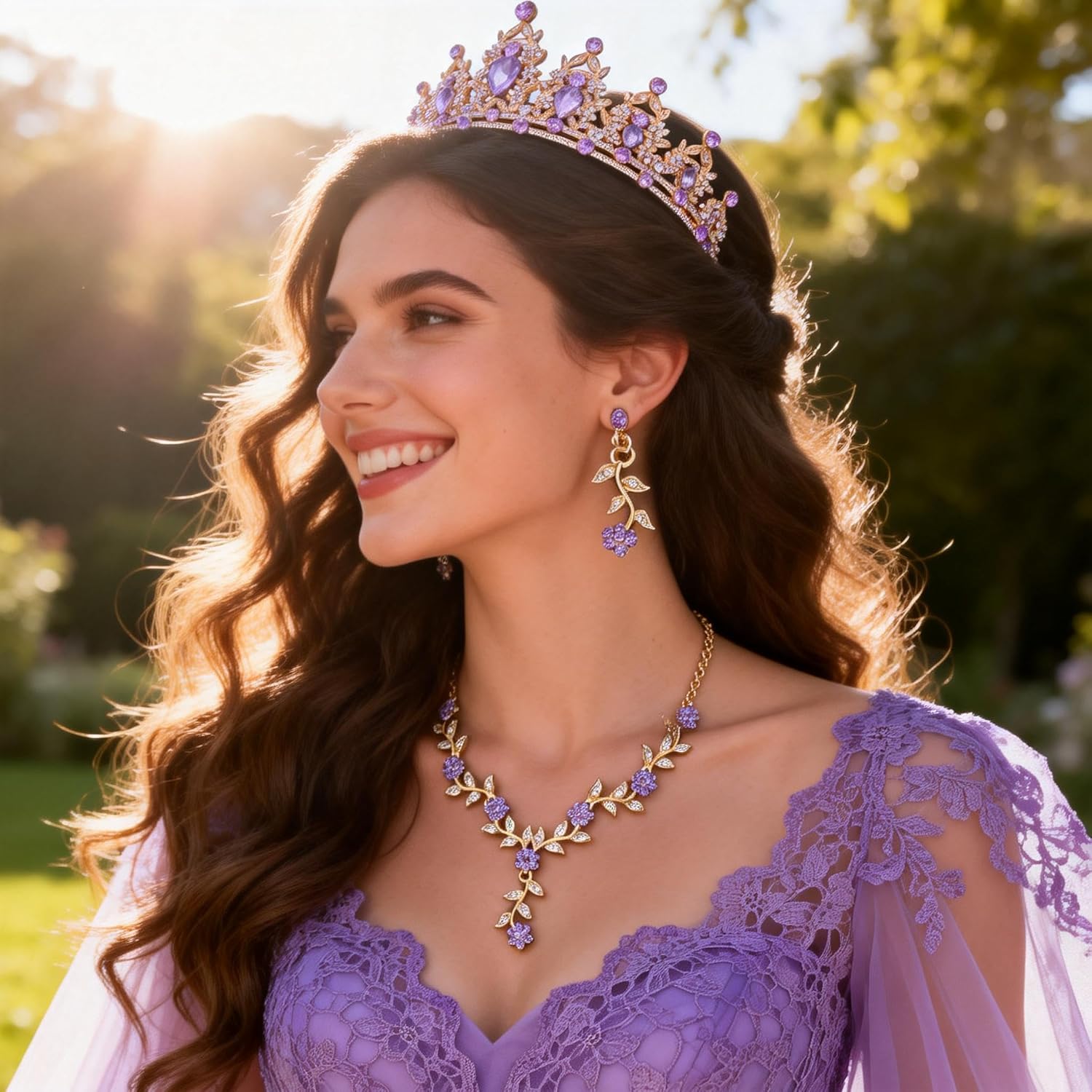 Kamirola Tiaras and Crowns for Women,Tiaras Earrings Necklace, Crystal Bridal Jewelry Set, Costume Party Halloween Prom Pageant Jewelry for Women(TR45)