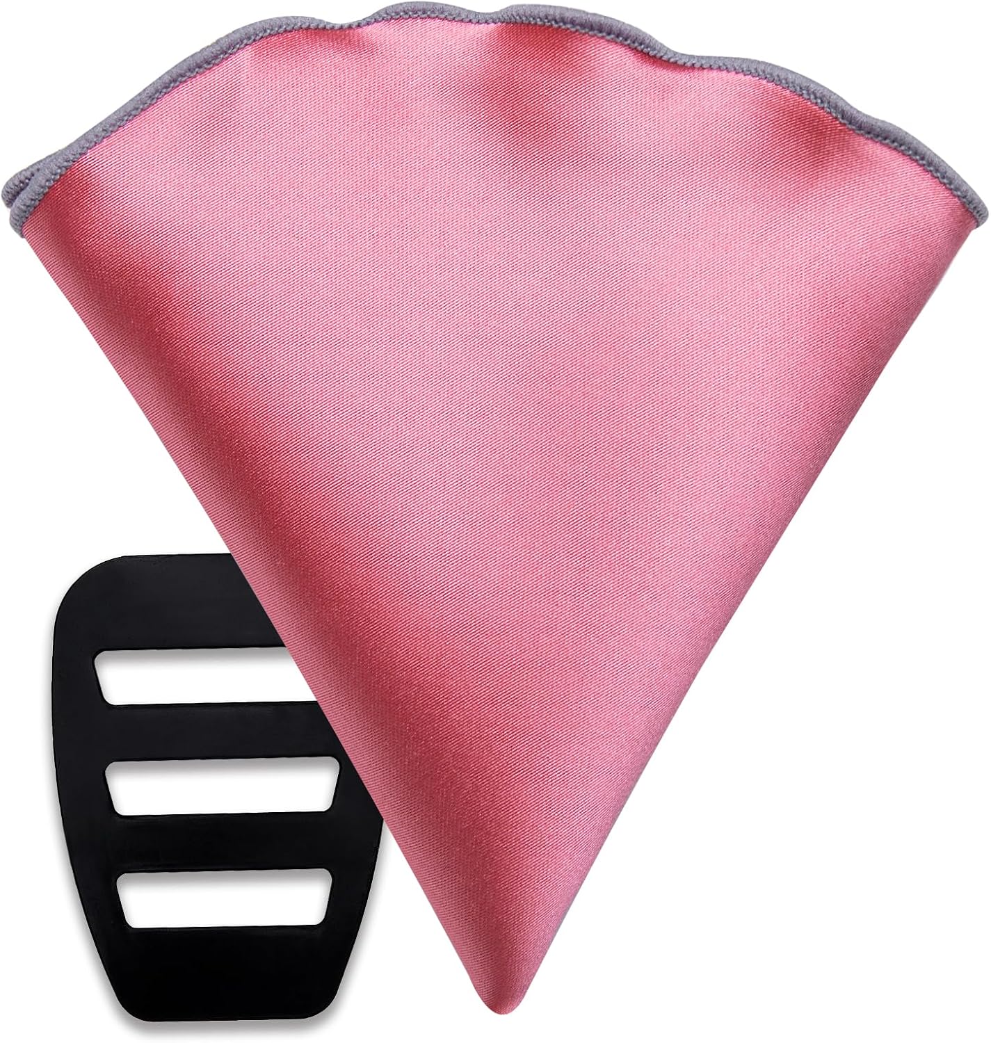 DiBanGu Mens Round Pocket Square with Embroidered Piping