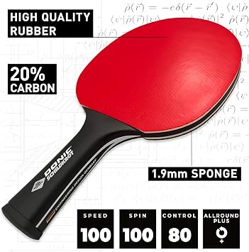 Donic-Schildkröt CarboTec 900 Tischtennisschläger – Carbon-Schläger aus einem Guss mit 20% Carbonanteil – QRC Belag (19 mm) – Spin & Speed für ambitionierte Freizeit- & Clubspieler