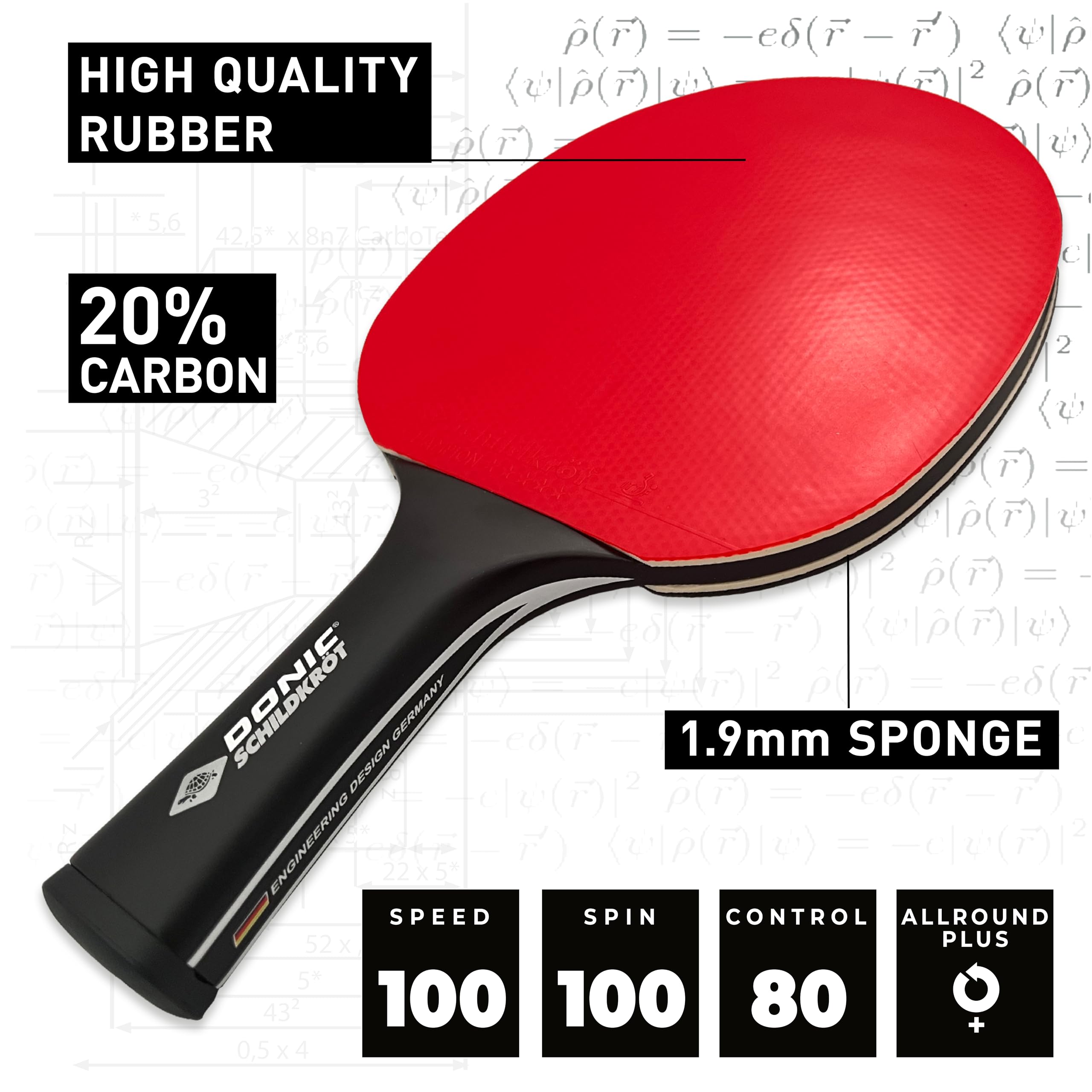 Schildkröt Rakieta do tenisa stołowego CarboTec 900, wklęsła