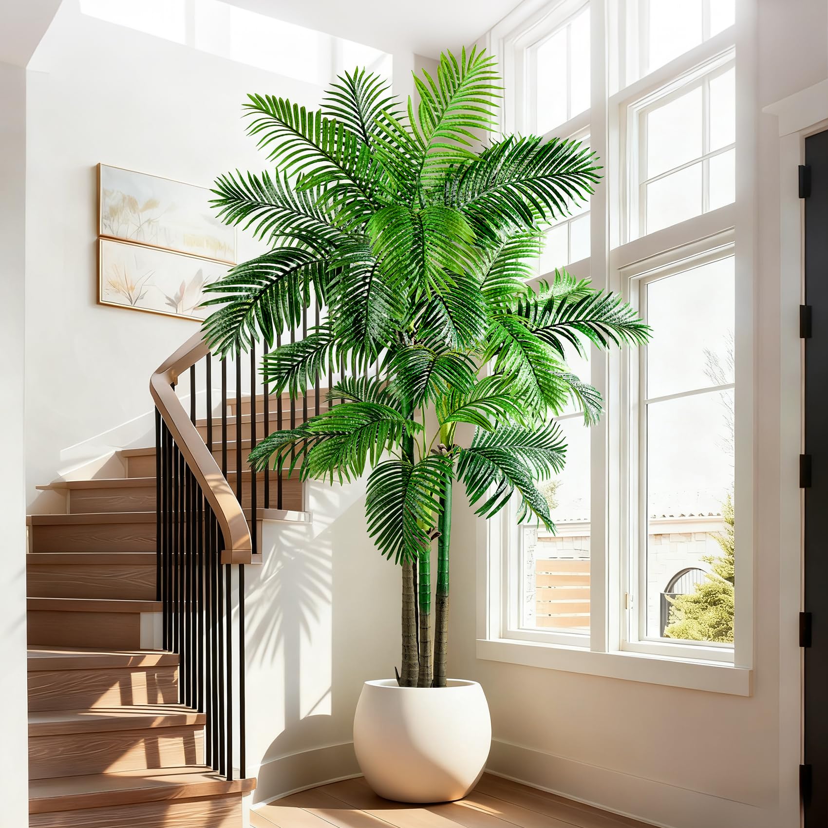 Big Artificial Palm Tree Tall Faux Tropical Trees Indoor Outdoor Realistic Floor Plants L…