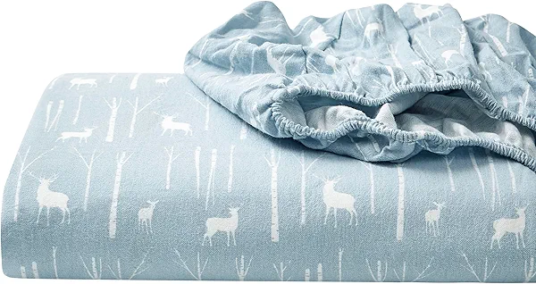 Eddie Bauer - Queen Sheets, Cotton Flannel Bedding Set, Brushed For Extra Softness, Cozy Home Decor (Birch Forest, Queen)