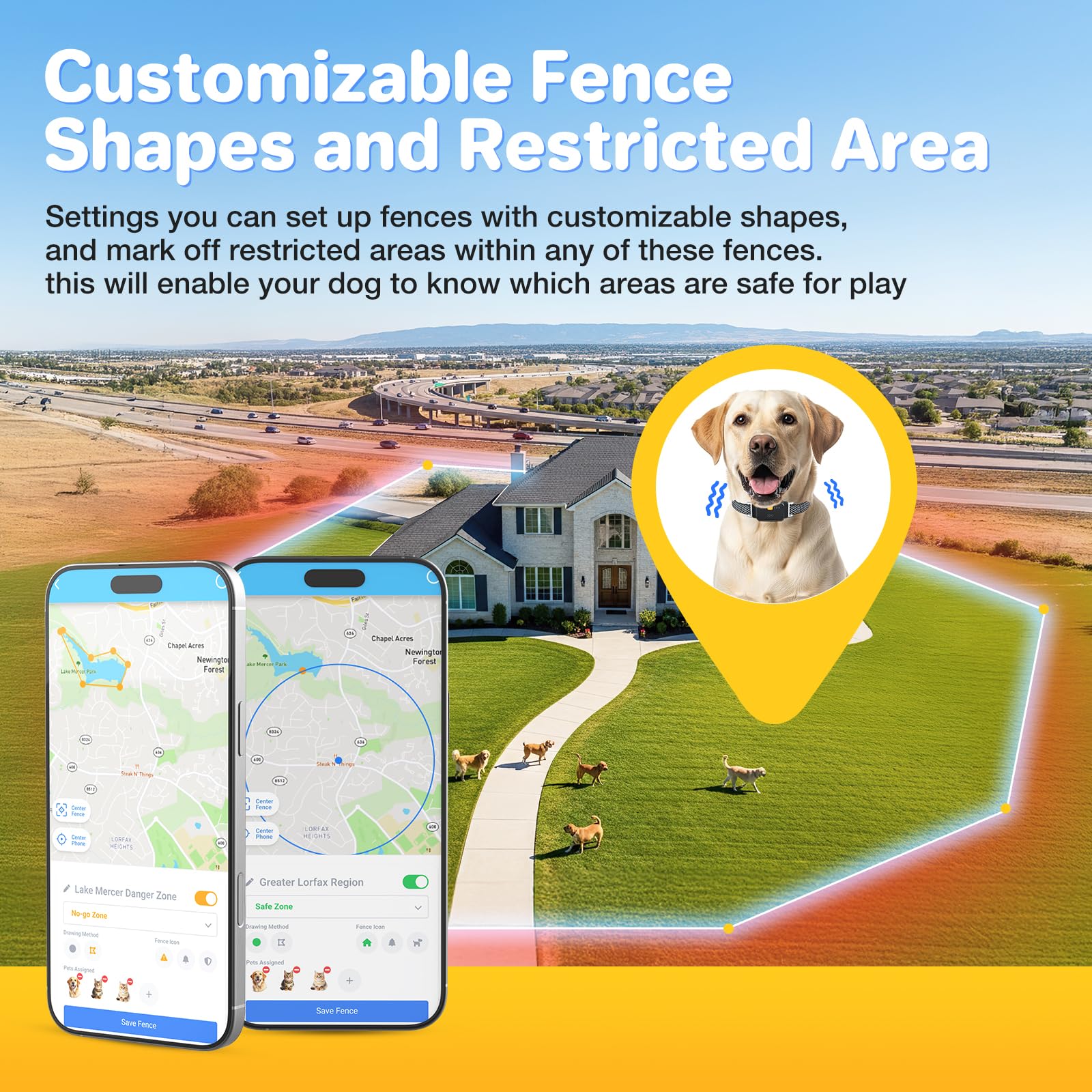 Wireless Dog Fence,Smart Dog Tracker Collar – AI GPS for Dogs, Health & Behavior Monitor, Virtual Fence, Escape Alerts, Waterproof, Comfortable Fit - image 3