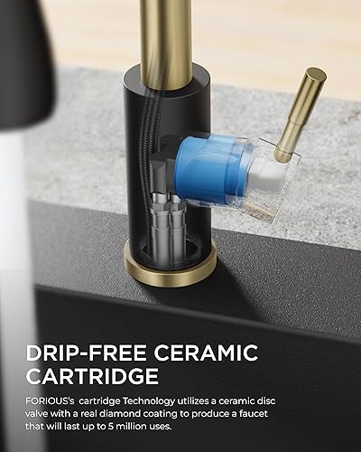 Miniatura 5 de FORIOUS - Llave de fregadero de acero inoxidable para cocina