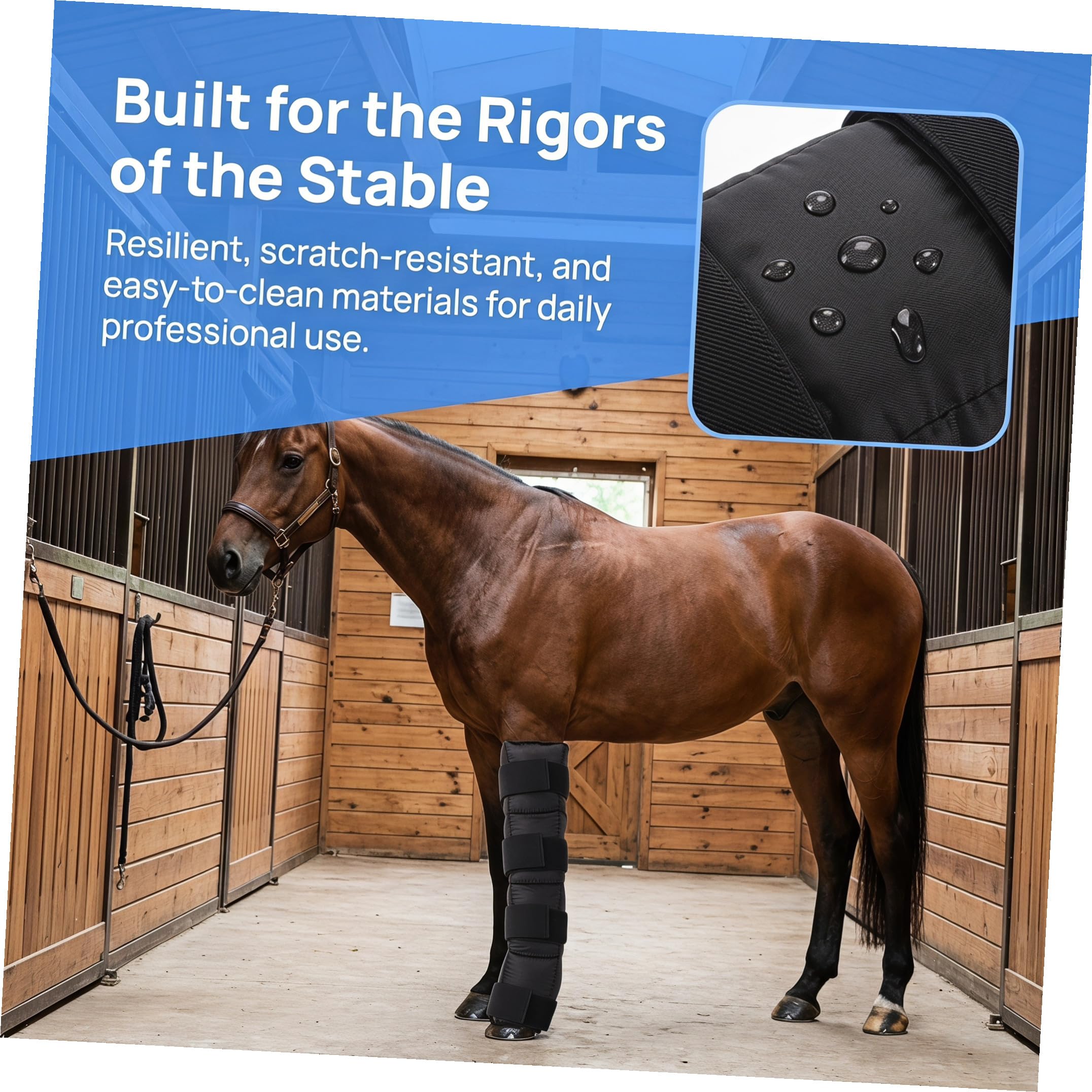 ERINGOGO Horse Ice Leg Wraps with Adjustable Straps Washable Cooling Boots for Horses Ergonomic Fit for Equestrian Training And Injury No-slip Design for Stable Muscle Swelling Relief
