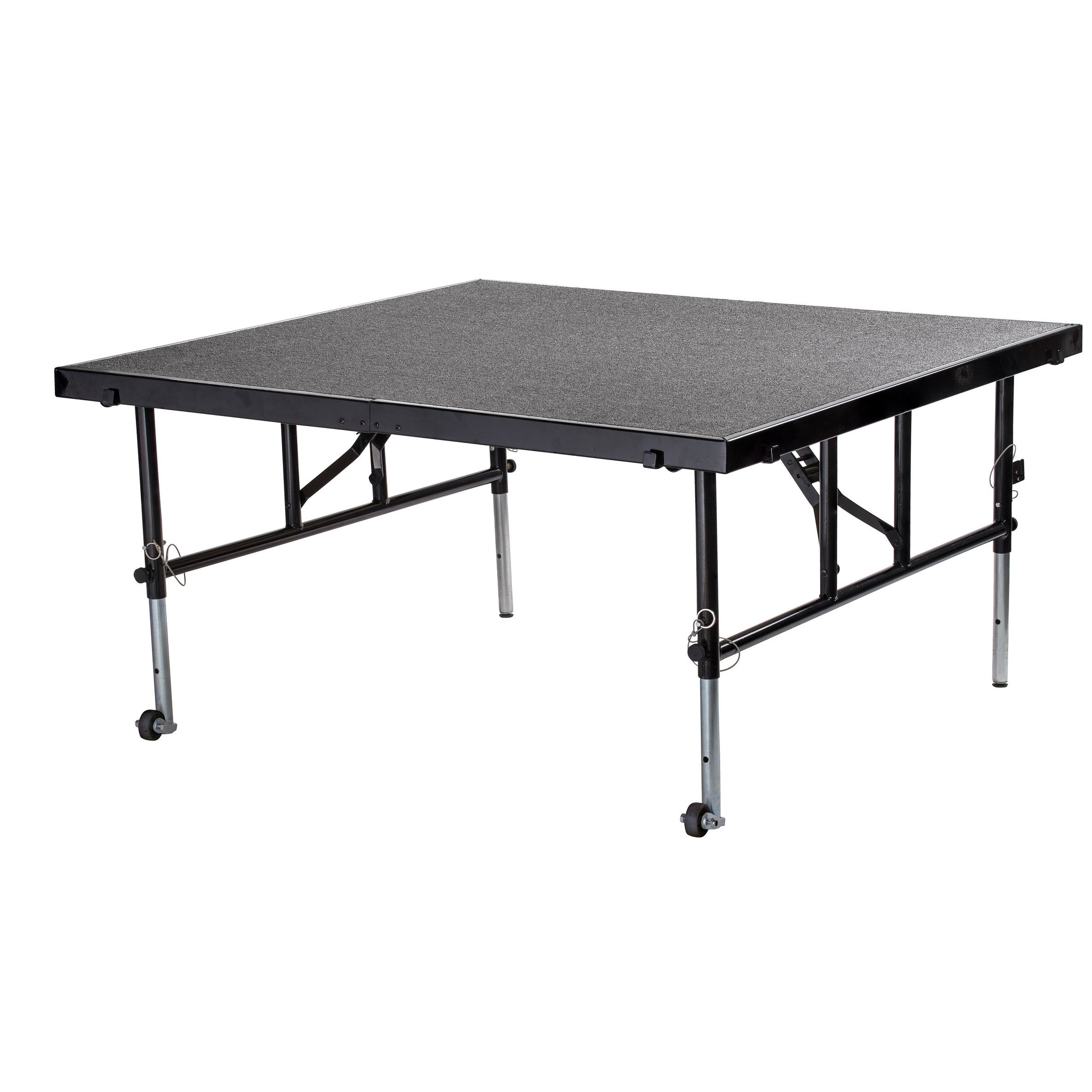 Portable 4' x 4' Height Adjustable Stage Finish: Grey Carpet, Size
