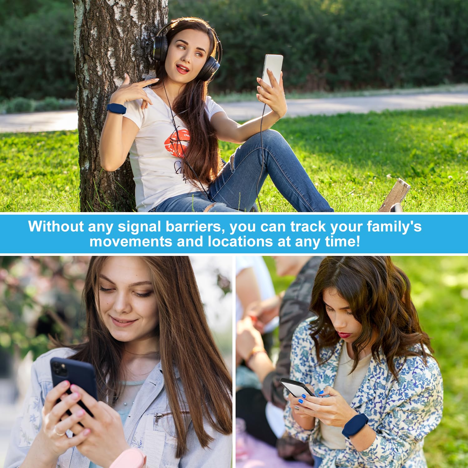 2szt do Samsung Galaxy SmartTag 2 Wristband, Wodoodporny Silikonowy Pokrowiec Ochronny Ukryty Uchwyt z Pelnym Pokryciem dla Dzieci Osób Starszych Akcesoria Bransoletek (Niebieski, Rózowy)