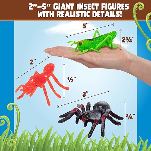 Miniatura 2 de Figuras de acción de insectos, cubeta grande de 30 insectos gigantes, desde hormigas hasta mariquitas y tarántulas