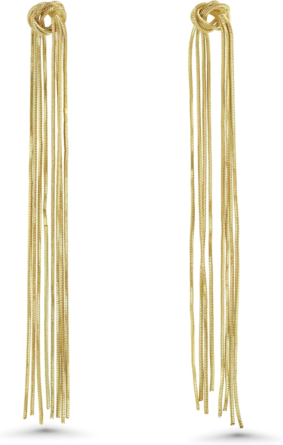 18k Large Long Tassel Dangle Drop Statement Earrings for Women by SNGIA, Big Dangly Formal Trendy Dangle Chain Chandelier Bow Coastal Jewelry Gifts, Fancy 18K gold plateden Classic Chic Exaggerated Dangling Twist Summer Oversized Bohemian Elegant Beach Sea Accessories